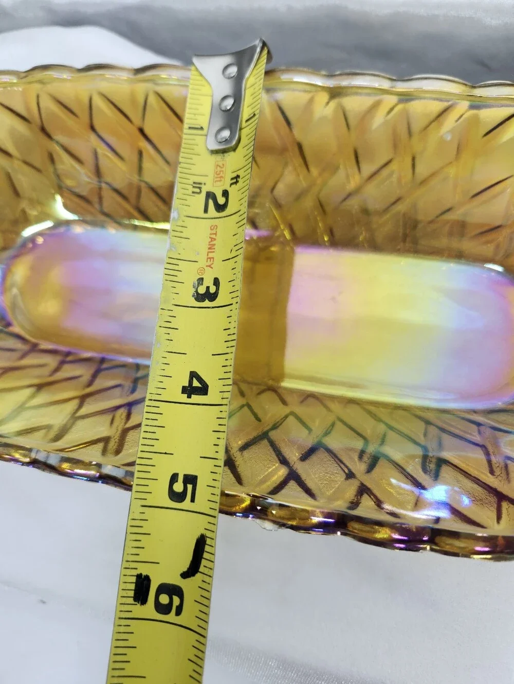vintage amber glass dish